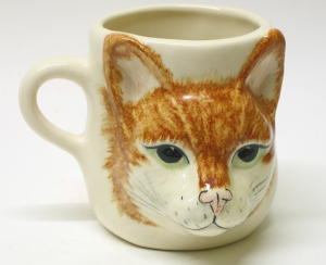 747 -Mug tête de chat en relief