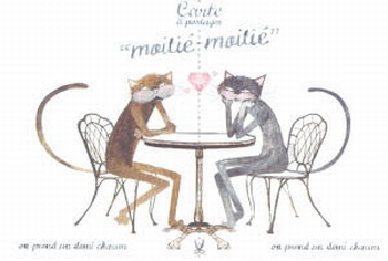 1936 -Carte à partager moitié-moitié