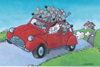 1225 -1 chat, 2 chevaux, des souris à gogo