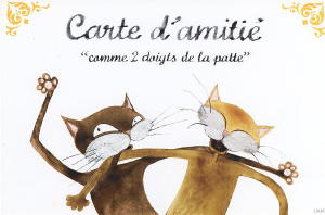 2529 -Carte d'amitié "comme 2 doigts de la patte"
