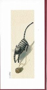 1469 -Le chat gris à la pelote