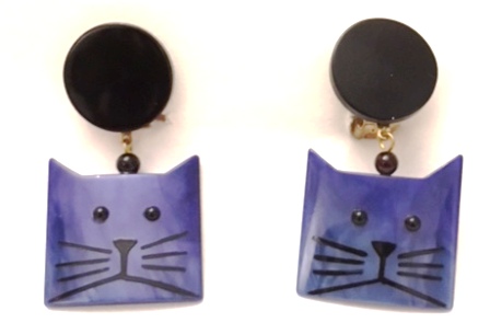 2389- Boucles d oreilles bleues
