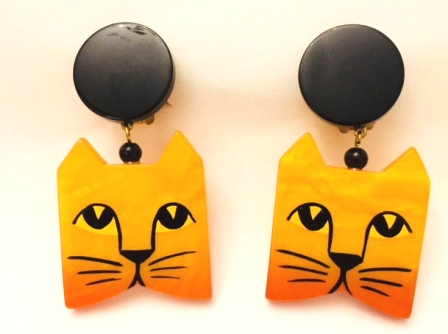 2388- Boucles d oreilles jaunes/orangées