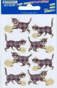 2343 -Stickers Chats dorés